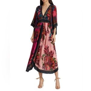 FARM RIO ‘FLOWER SCARVES’ MAXI DRESS